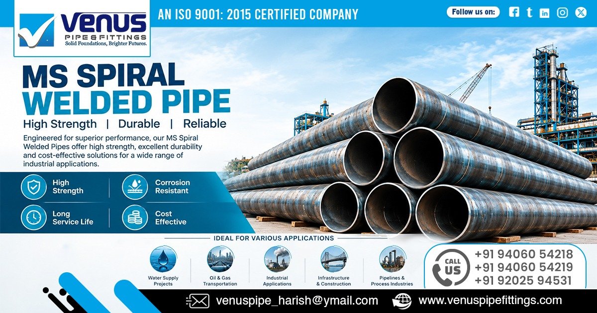 MS Spiral Welded Pipe Supplier in Odisha